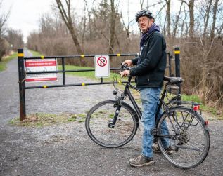 Daryl Almond from Ottawa travelled to South Frontenac on April 13 to use the K&P Trail. “I use it every season of the year,” says Almond. “The thing that draws me is geo-caching,” he says. The K&P Trail offers many kilometres of well-maintained trails for all ages and capabilities to enjoy. Photo by Daniel Geleyn